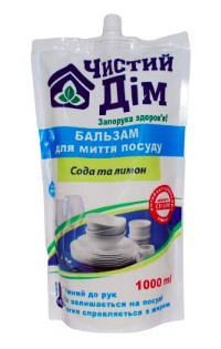 Чистий Дім бальзам д/миття посуду дой-пак 1000мл сода/лимон